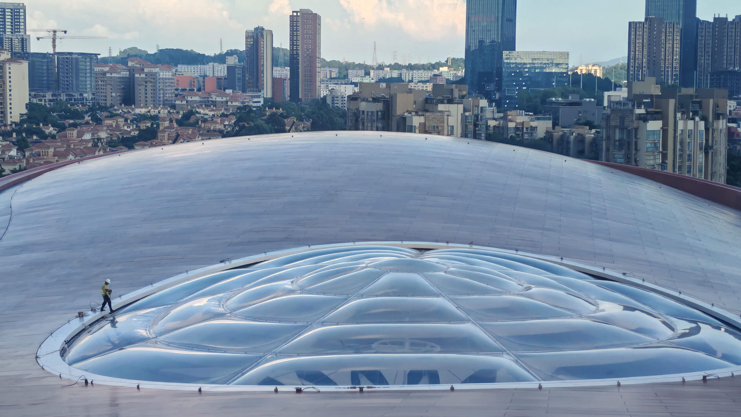 Longgang International Art Centre: ETFE air cushions provide soft natural daylight.